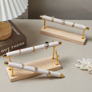 ชั้นวางแหวนฐานไม้เนื้อแข็ง ที่วางแหวนติดฟองน้ํา ที่เก็บแหวนหลายชั้นและชั้นวางจัดระเบียบ ชั้นวางโลหะแบบถอดได้