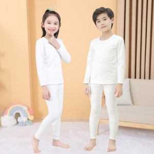 ชุดชั้นในเด็กผ้าฝ้ายหนา อบอุ่น ระบายอากาศได้ดี ทรงเข้ารูป ชุดชั้นในเด็กชาย ชุดชั้นในเด็กหญิง ชุดชั้นในเด็กสีขาวบริสุทธิ์