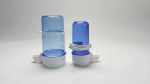 Plastic Pet Bird Hanging Automatic Drinking Fountain Feeder Parrot Feeding Cage Blue Parakeet Pigeon Bird Feeding 415ml 240ml