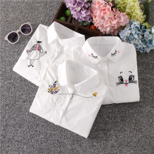 Áo Sơ Mi Trẻ Em Nữ Tay Dài Cotton Phong Cách Hàn Quốc Mùa Xuân Thu Mới Cho Bé Gái Mẫu Giáo Và Tiểu Học