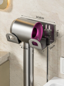 Bathroom Hair Dryer Holder Stand Metal No Drilling Storage Rack for Dyson Hairdryer Storage Shelf Universal Household Accessory