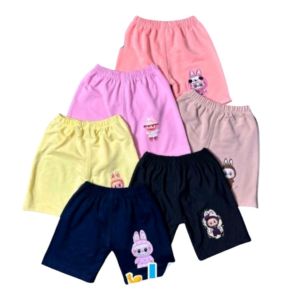 3 PC CELANA PENDEK ANAK PEREMPUAN MOTIF KRAKTER USIA 0 SAMPAI 15 TAHUN CELANA KRAKTER LABUBU KUROMY HALLO KITY PANDA DLL
