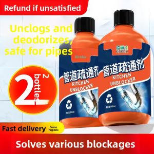 Powerful Pipe Unblocker Kitchen Toilet Bathroom Blockage Clearing Agent Strong Odor Removal Oil Stain Dissolver Gel Form