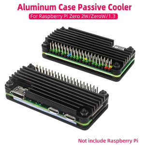 Raspberry Pi Zero 2 W Aluminum Case Passive Cooling Enclouse Heatsink + GPIO Pin Header for Raspberry Pi Zero W Pi Zero 2W