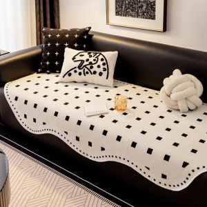 2024 New Elegant Sofa Cushion Cover Non-Slip Dustproof Machine Washable Snail Silk Fabric Artistic Style Suitable for All Seasons