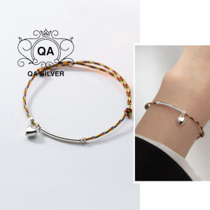 Vòng tay bạc 925 chỉ ngũ sắc lắc nữ may mắn S925 LUCKY QA Silver Bracelet BR241001