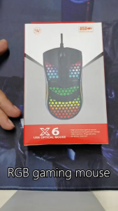 เมาส์สำหรับเล่นเกมแบบมีสาย เปลือกรังผึ้งน้ำหนักเบา เมาส์มีไฟแบ็คไลท์ RGB เมาส์ USB แบบมีสาย 2.4G เมาส์คอมพิวเตอร์ For Win10/XP/Xbox/PS4/PS5/Mac/Air/HP/Acer