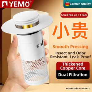 YEMO | Clog Resistant Odor Proof Pop Up Core Press Style Drain Stopper