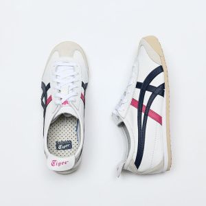 Original Tiger Shoes Classic White/moonlight Blue/red Vintage Mens and Womens Leather Non-slip Wear Resistant Comfortable Fashion Casual Sneakers THL7C2-0154