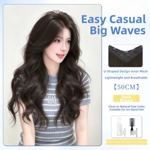TIANZHEN | Invisible Seamless Large Waves Curly Long Realistic Womens Hair Piece