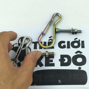 Móc treo đồ xe máy kiểu gạt inox titan - móc gạt phụ kiện đồ chơi móc treo xe máy