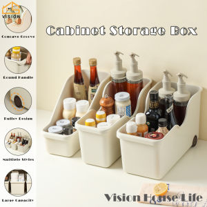 Vision Kitchen Cabinet Under Sink Storage Rack with Roller Pot Cover Rack Organizer Pantry Storage Box Household Sorting Box Space Saver Multifunctional Sundries Organizer
