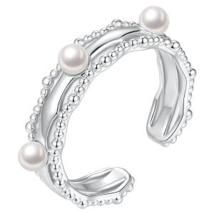 zengliu | Designer Ballet French Style Niche Luxury Artificial Pearl Open Ring