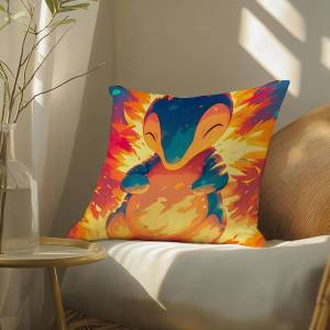 Bandai | Pokemon Pikachu And Eevee Anime Plush Pillow Cover Soft Short Plush Cushion Cover For Sofa Bedroom Home Decor Gift