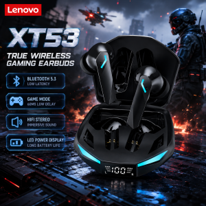 Lenovo | Lenovo XT53 Wireless Bluetooth 5.3 Earphones Sports In-Ear Headset With Mic Gaming Low Latency Dual Mode Music Earbuds New Gifts