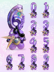 33pc Kpop music-themed birthday balloon pillar set suitable for K-pop music-themed birthday party decorations and disco-themed