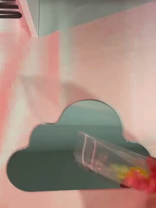 BUYYU Cloud Rose Desk Lamp LED Night Light Mirror Creative Handmade Bedside Home Decor Mirror Atmosphere