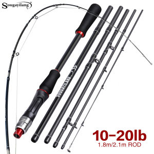 Sougayilang Portable Lure Rod 1.8m/2.1m Carbon Material Comfortable Grip Outdoor Spinning/Casting Fishing Rod Lure Wt. 10-30g