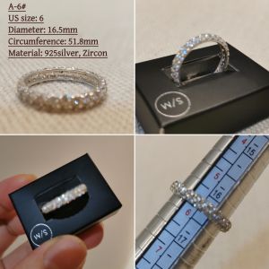 DaVee 925 silver zircon ring gold plated imitation gemstone ring crystal opal ring