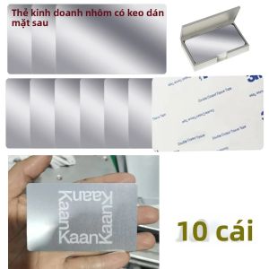 10 Chiếc 0.2 Mm Hợp Kim Nhôm Danh Thiếp Kim Loại Trống DIY Khắc Laser Thẻ Quà Tặng Khách Hàng Lưng Dính Phong Cách