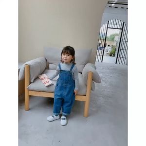 【READY STOCK】Baju Baby Girl Overalls All-match Casual Pants Korean Style Jeans Baby Girl Jeans Overalls 童装牛仔背带裤  (C230)