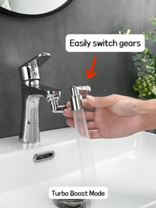 Solid Copper Robotic Arm Swivel Faucet Aerator 1440° Swivel 2-Speed Water Outlet Splash Bathroom Faucet Extender