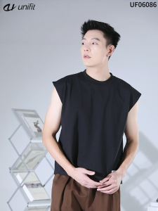 UNIFIT Boxy Cotton Sando Tank Top Men And Women Boxy Loose Wide Cropped Plain Shirts UF06086