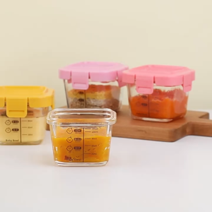 100ml Thickened Borosilicate Baby Food Storage Bowl Sealed Freezer & Microwave Safe