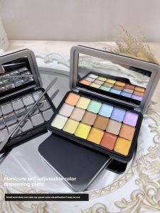 Nail Art Color Mixing Palette Shimmer Powder Glitter Gradient Storage Box DIY Nail Polish Color Mixing Dish for Nail Salons