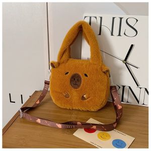 Cute Fluffy Small Bag Female 2024 New Arrival Fall and Winter Girl Handbag Kids Cartoon My Melody Messenger Bag