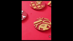 OHHDEER 2PCS Magnet Peti Sejuk CNY Hiasan Penampal Pintu 🍊 Fridge Magnet FU Round 9×8CM CNY Door Pad