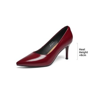 Reddragonfly | New Fall Genuine Leather Pointed Toe Glossy High Heels For Business