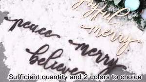 Jetec 10 Pcs Christmas Black Letter Cutout Sign Wooden Word Sign Ornaments