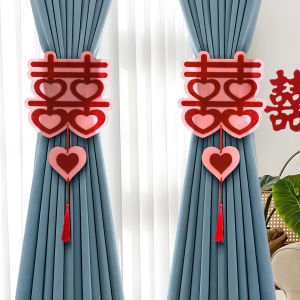 Wedding Decor Butterfly Knot Curtain Tie Set New Home Decoration Mens Style Festive Supplies Heart Shaped Wedding Couple Stickers