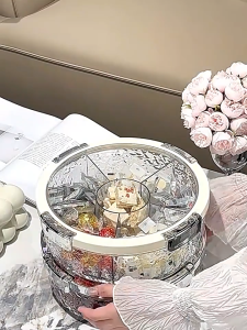 Khay đựng mứt tết bánh kẹo đa năng SD Decor Khay đựng trong suốt chia ngăn Acrylic sang trọng Chống Bụi khay đựng AM234