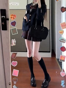 3/12Pairs JK Knee Over Socks Womens Ins Fashion Girls Socks Basic Classic Versatile Black and White Mid length Socks