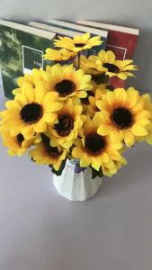 Chùm Hoa Hướng Dương Giả Lụa 7 Bông - Decor Phụ Kiện Chụp Ảnh Trang Trí Nhà Cửa Văn Phòng Liz8