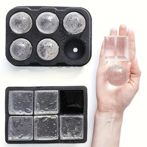 Two-Piece Set of Silicone Ice Molds for Home Use to Make Ice Cubes Perfect for Making Iced Drinks and Iced Whiskey at Home