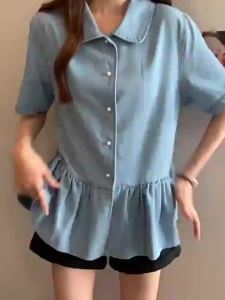 AIYITI | Trendy Plus Size Petite Denim Shirt