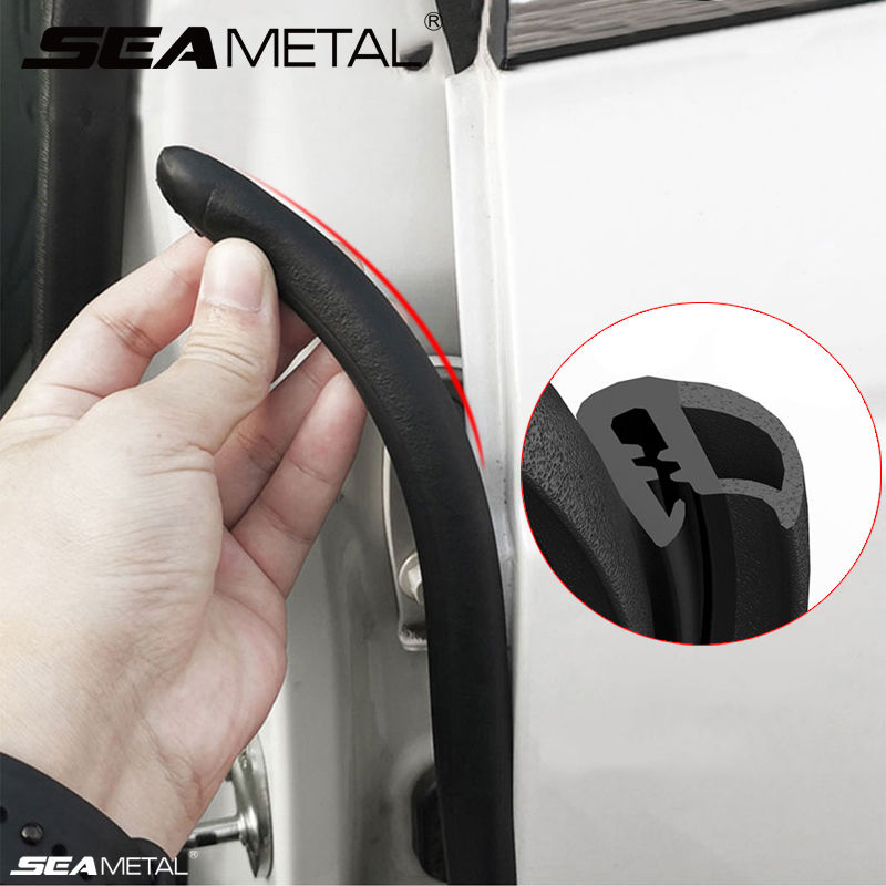 SEAMETAL 2m Car Door Edge Seal Strip Rubber B-Pillar Weatherstrip Waterproof Soundproof Auto Sealant Strip Fits for All Vehicles