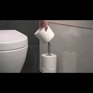 Elegant Standing Toilet Paper Dispenser - 304 SS Anti-Slip Base Rustproof for Bathroom & Kitchen