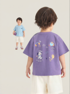CUTEPANDAS | Áo Thun In Hình Thú Nhỏ Dễ Thương Tay Ngắn 100% Cotton Cho Trẻ Em