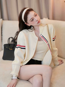 Fashionable Knitted Sweater Short Outerwear Womens Early Autumn 2024 New Style Versatile Long Sleeve Open Cardigan Top for Women