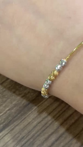 Poh Heng Jewellery 22K Beaded Bangle in Yellow White Gold [Price By Weight]