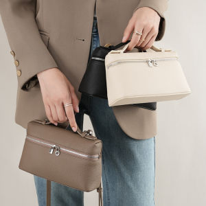 BeeGreen Women Fashion Lunch Box Bag Real Leather Small Shoulder Bag Niche Design Soft Handbag Casual Cellphone Sling Bag