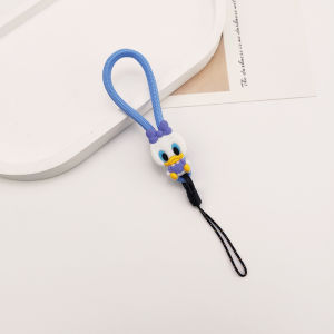 Cute Minnie Mickey Bear Silicone Phone Strap Short Handle Carabiner Mobile Phone Accessories Anti-Loss Lanyard Digital Camera