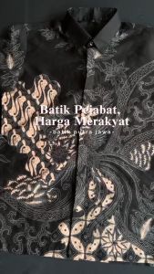BATIK PUTRA JAWA Motif JAWANEGARA GREY Kemeja Batik Pria Slimiit Premium Bahan Katun Lapis Furing