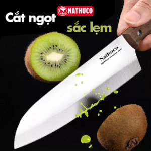 Dao chef thái thịt cắt rau củ thép nhật cán gỗ không gỉ - Nathuco 02BC