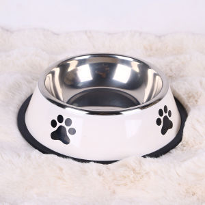 Stainless steel large capacity pet bowl dog food bowl multiple specifications anti-fall food bowl food bowl feeding pet supplies