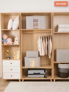 Hộp đựng quần áo chăn ga khung thép vải Oxford mặt đáy gỗ MDF nhiều size gấp gọn tiện lợi TD95